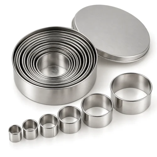 Stainless steel round plain cutter set with nested circular cutters - Jet Trading Egypt